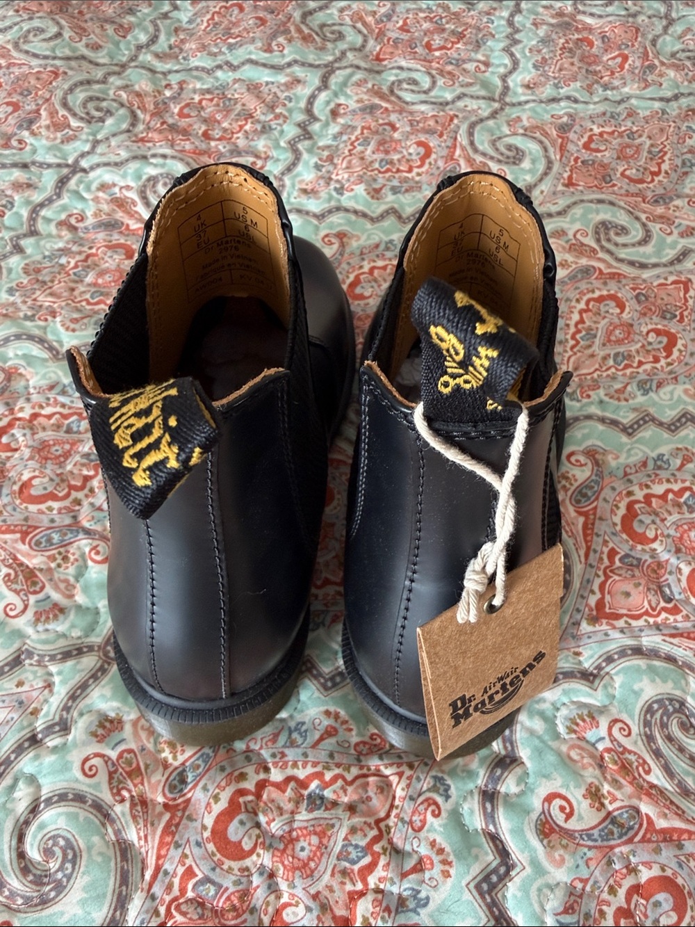 Dr. Martens Black Chelsea Boots with Tan Pull Tabs - Picture 4 of 7